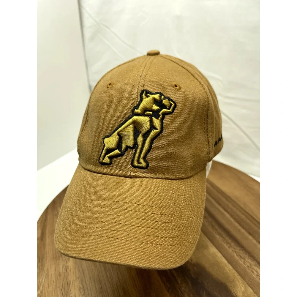 Mack Truck Bulldog Hat Cap Logo Khaki Gold Brown Vintage Mens Snapback Cap‎ Hat